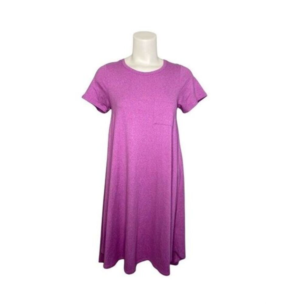 LuLaRoe Purple Heathered Carly Dress High Low Super Soft XXS‎